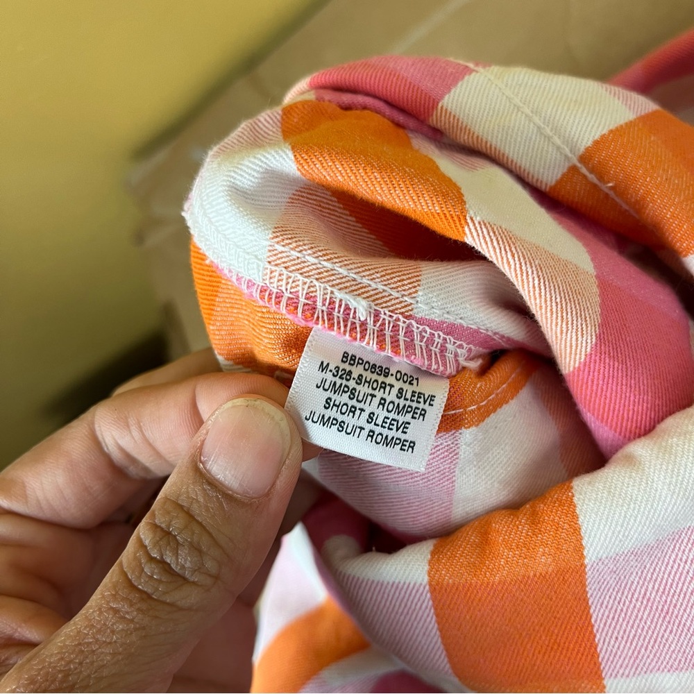 Big Bud Press Pink and Orange Checkered Jumpsuit - Picture 8 of 9